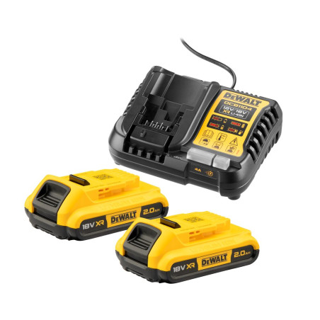 Kit DCB1104D2-QW DEWALT chargeur XR multivoltage + 2 batteries 2.0Ah 18V XR