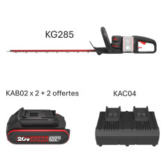 Taille-haie Kress KG285 40V 61cm KIT + 2+2 batteries 2Ah + double chargeur 4A