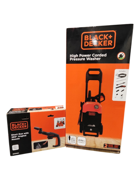 KIT BLACK + DECKER Nettoyeur haute pression 2000w  + pistolet avec buse à 360°