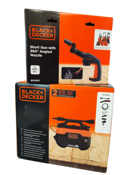 KIT BLACK + DECKER Nettoyeur haute pression compact 1300w  + pistolet avec buse à 360°